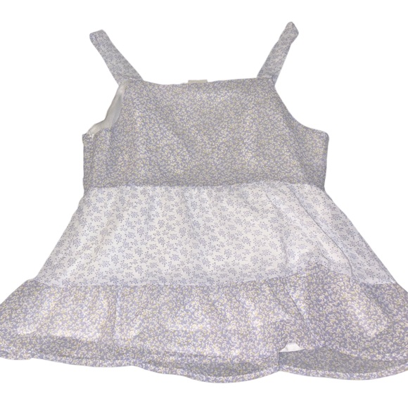 Paper Crane, medium, light blue like periwinkle and white with flowers - Picture 2 of 4